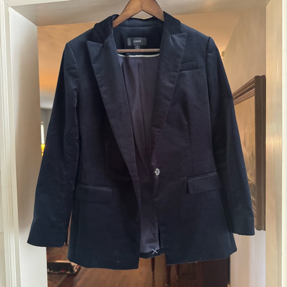 J. Crew Black Velvet Blazer 6